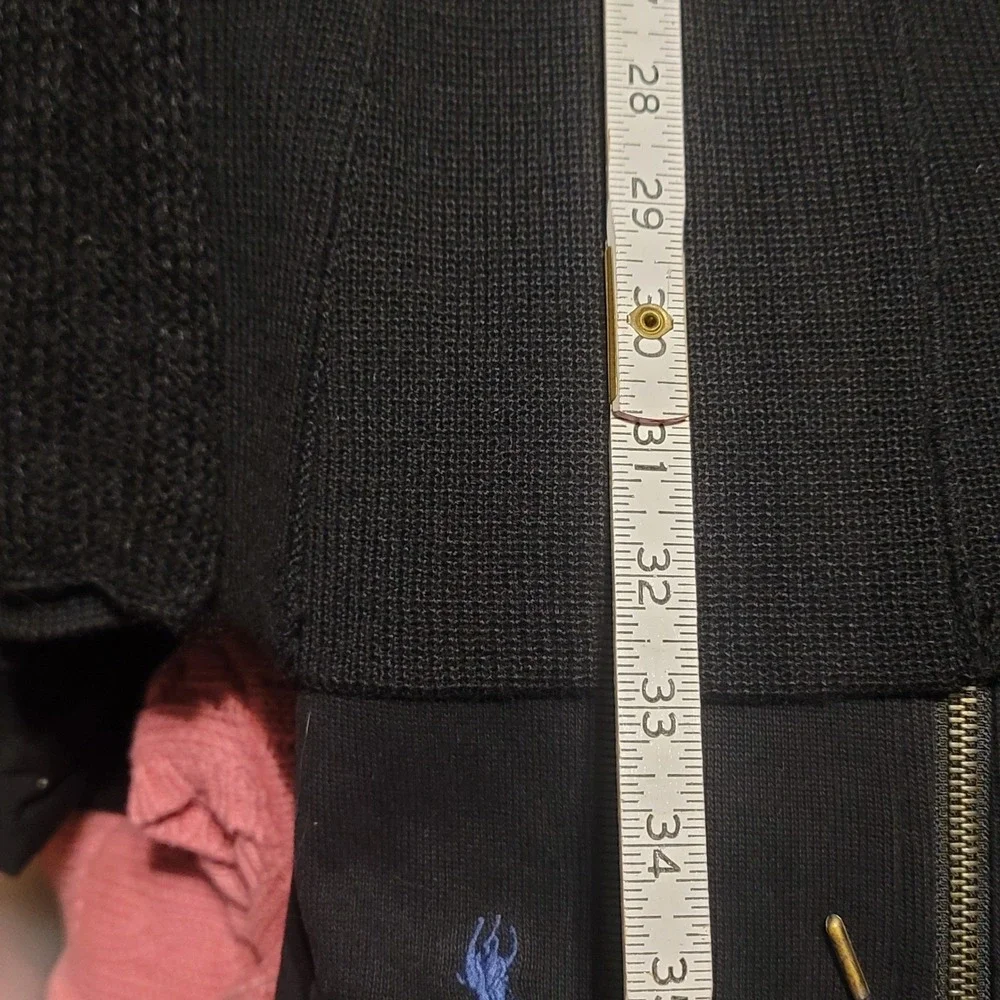 Clorinda Made in Italy‎ Black Merino Wool Mohair Blend Longline Cardigan Sweater